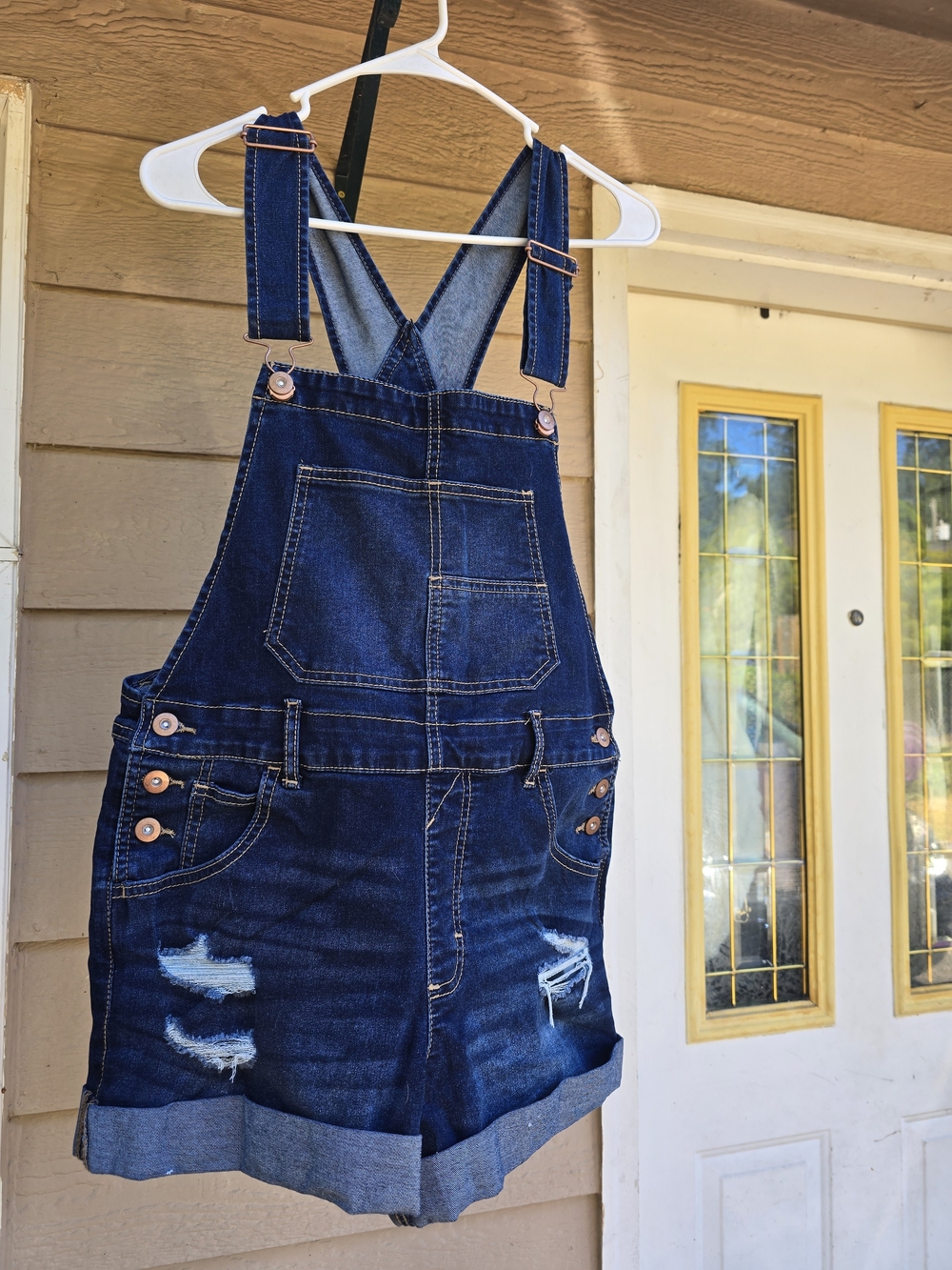 No Boundaries Medium Blue Denim Overalls - Medium